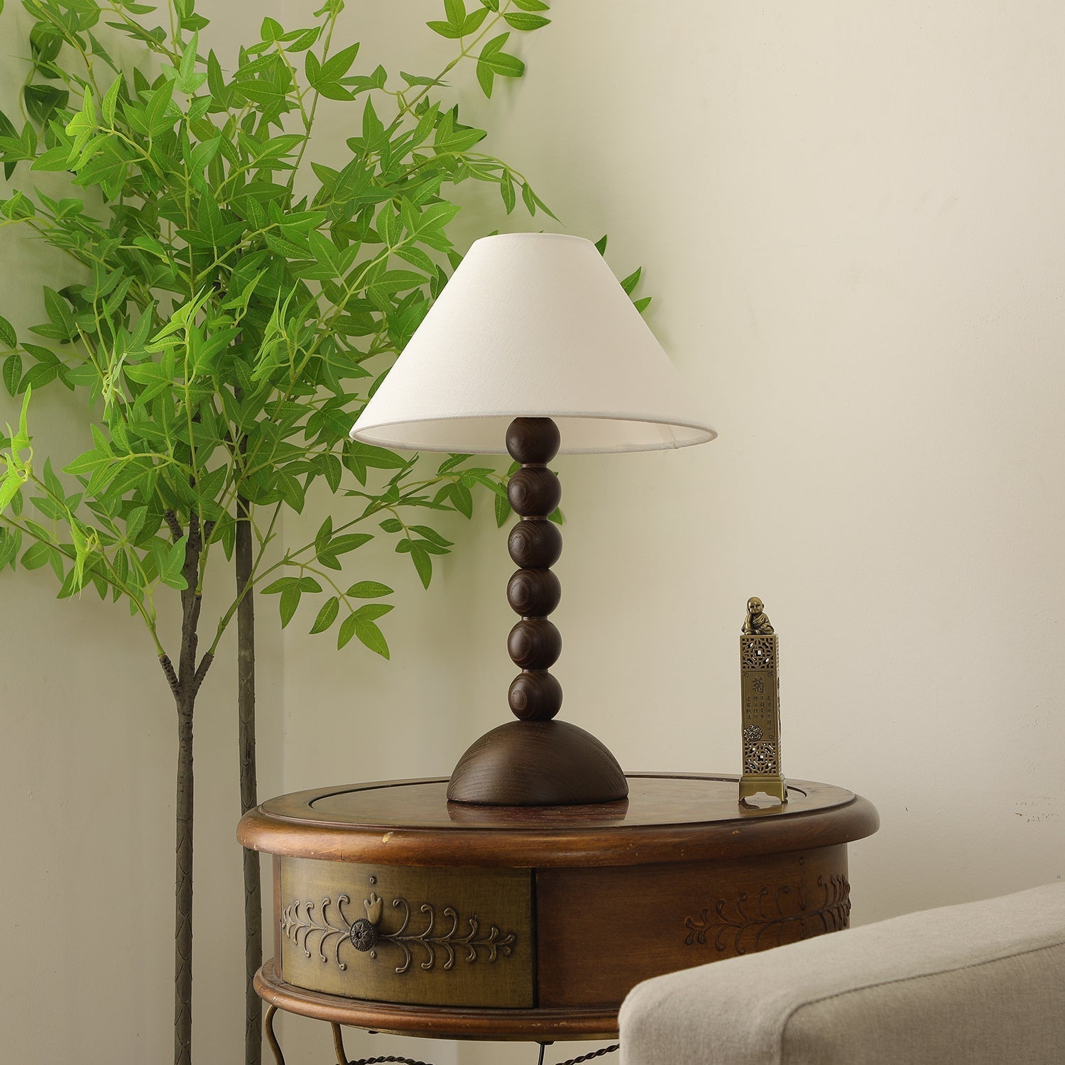 Lennox Wood & Fabric Elegant Table Lamp