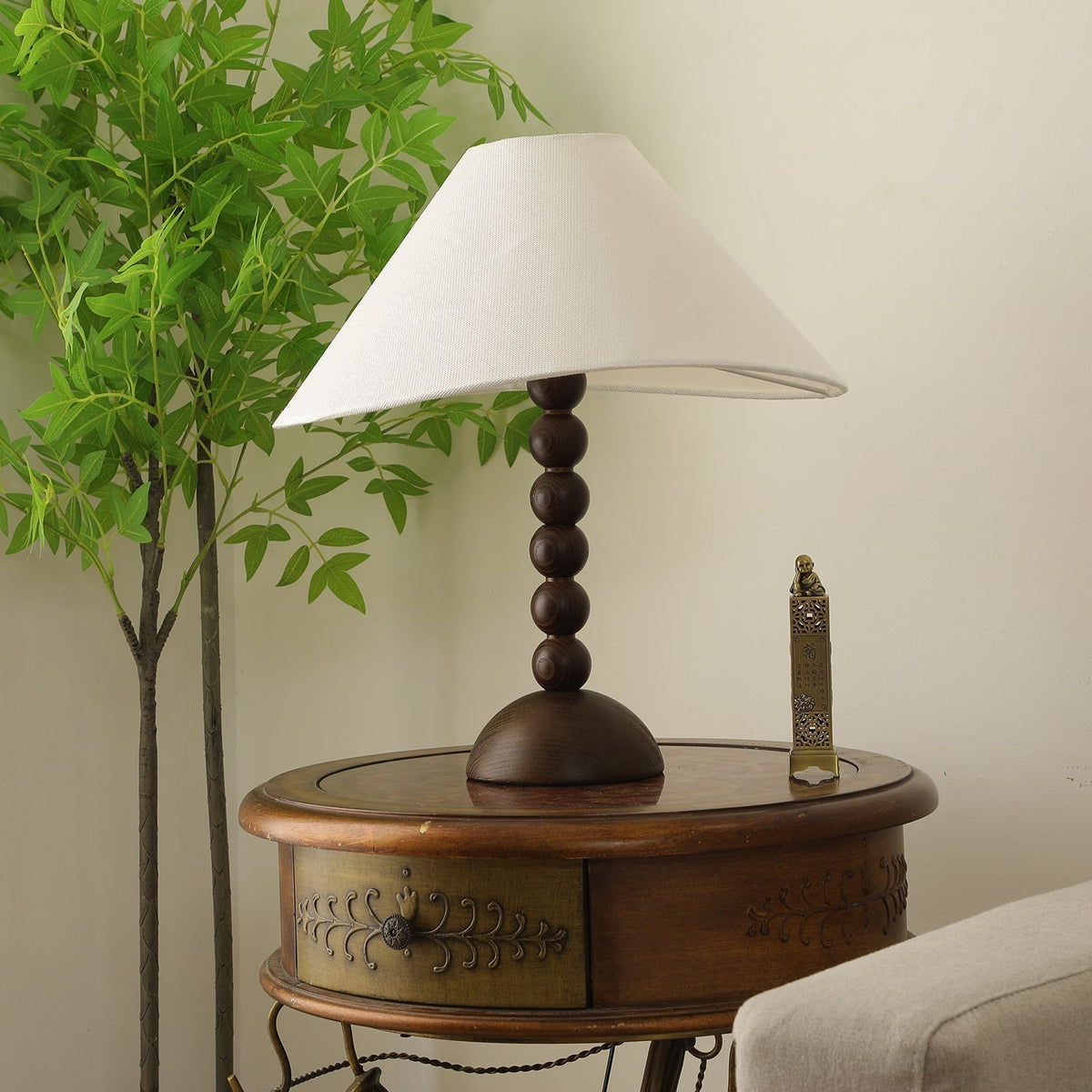 Lennox Wood & Fabric Elegant Table Lamp