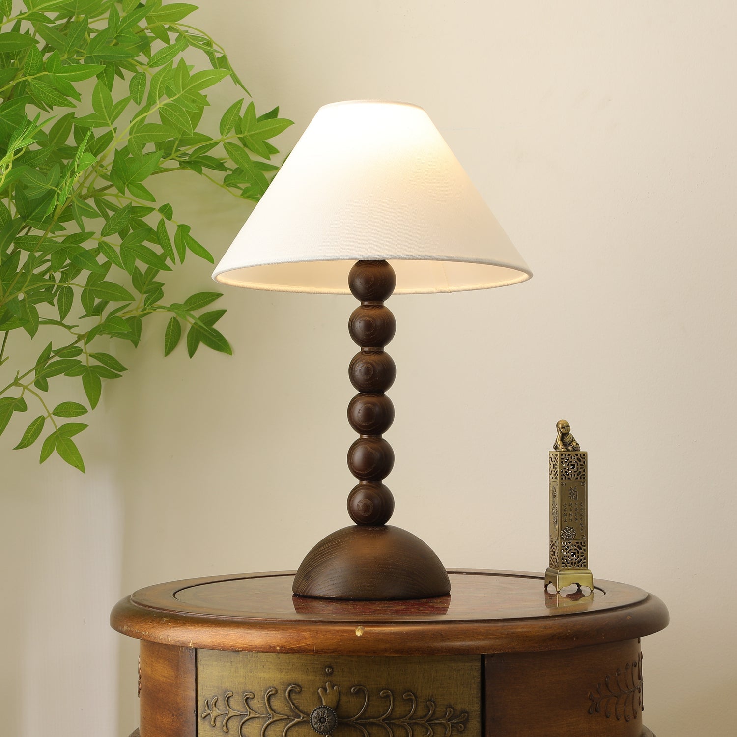 Lennox Wood & Fabric Elegant Table Lamp