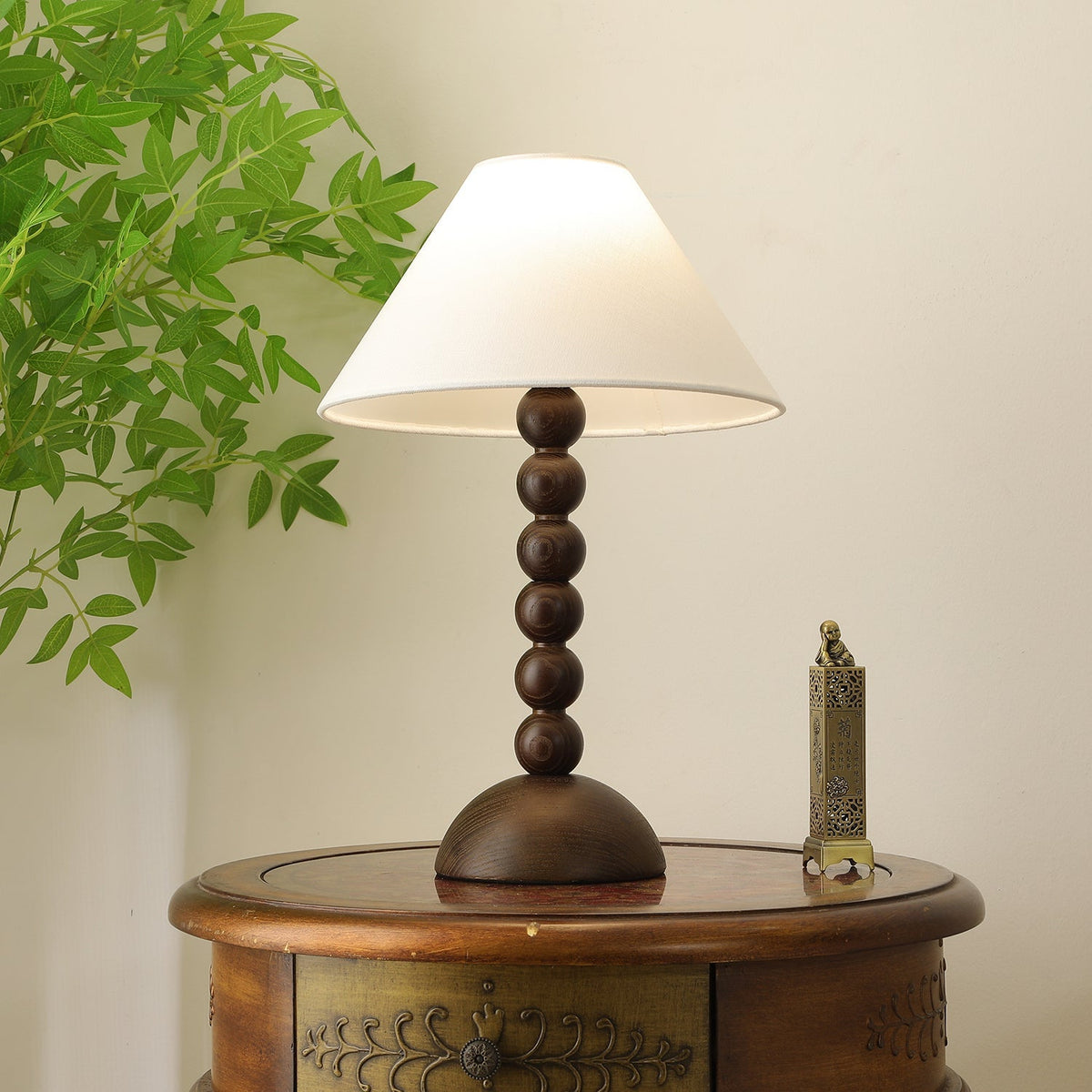 Lennox Wood & Fabric Elegant Table Lamp