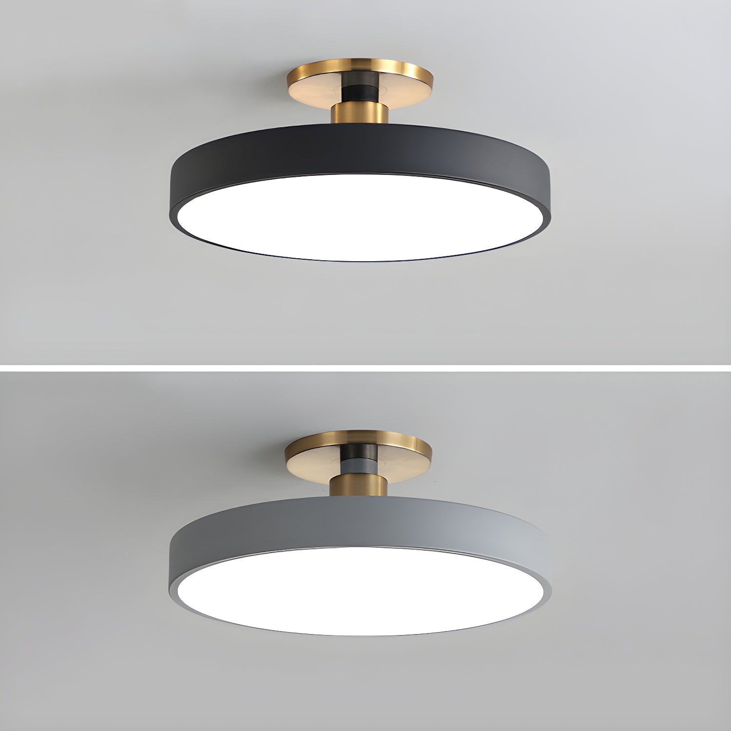Nalia Ceiling Lamp Flush Mount Black and Gold Modern