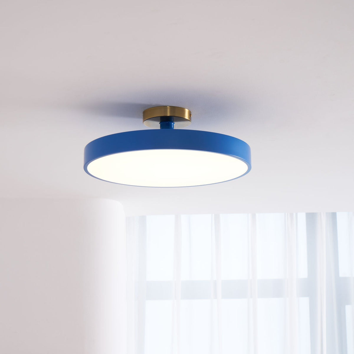 Nalia Ceiling Lamp Flush Mount Black and Gold Modern