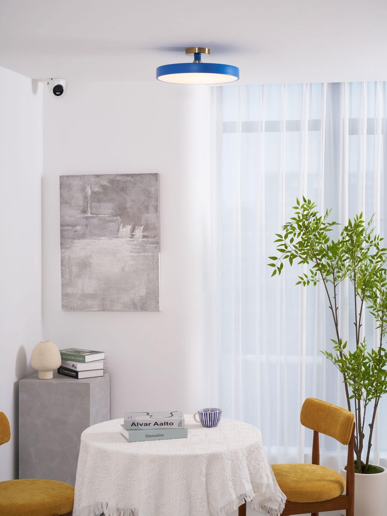 Nalia Ceiling Lamp Flush Mount Black and Gold Modern
