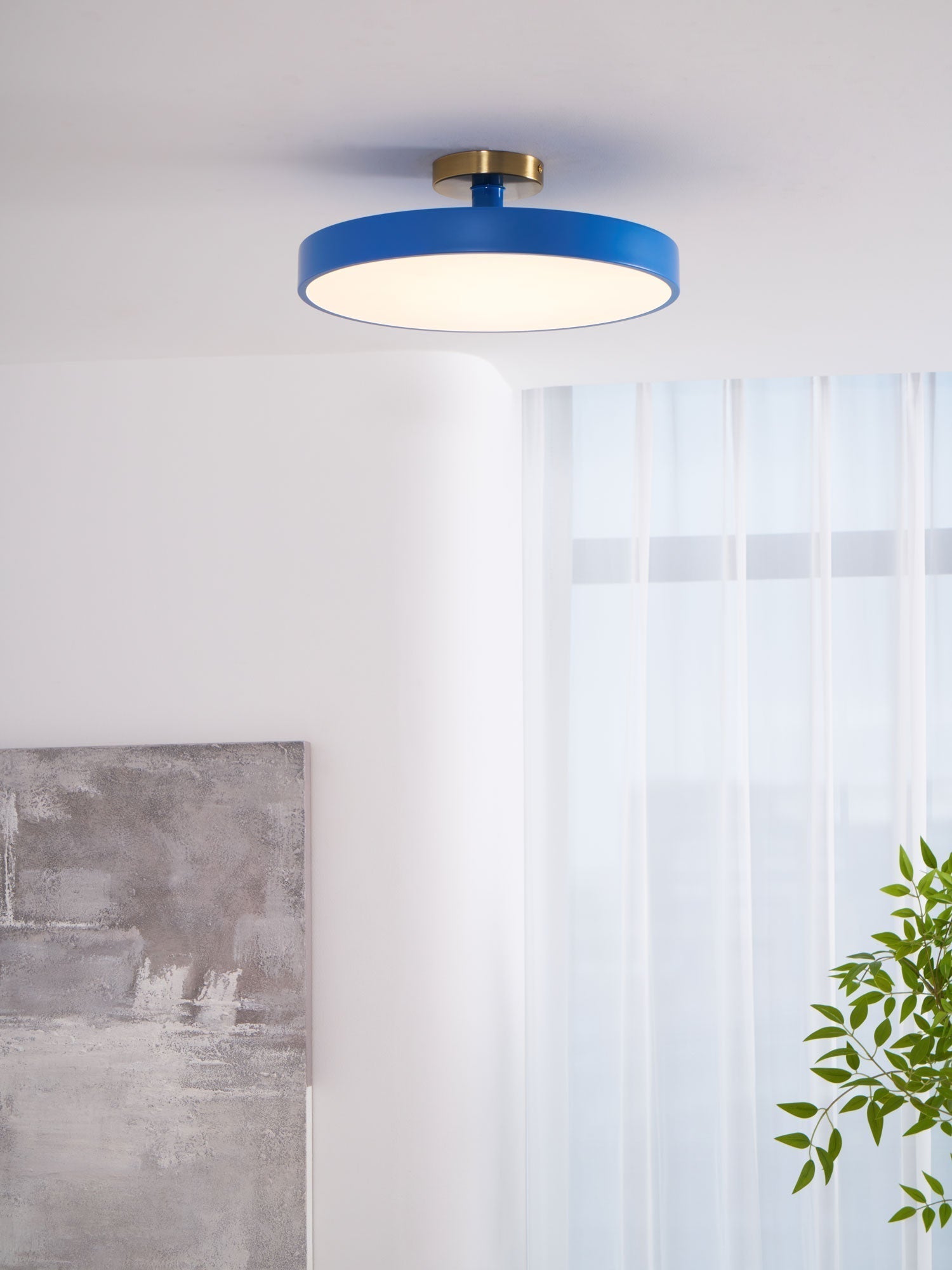 Nalia Ceiling Lamp Flush Mount Black and Gold Modern