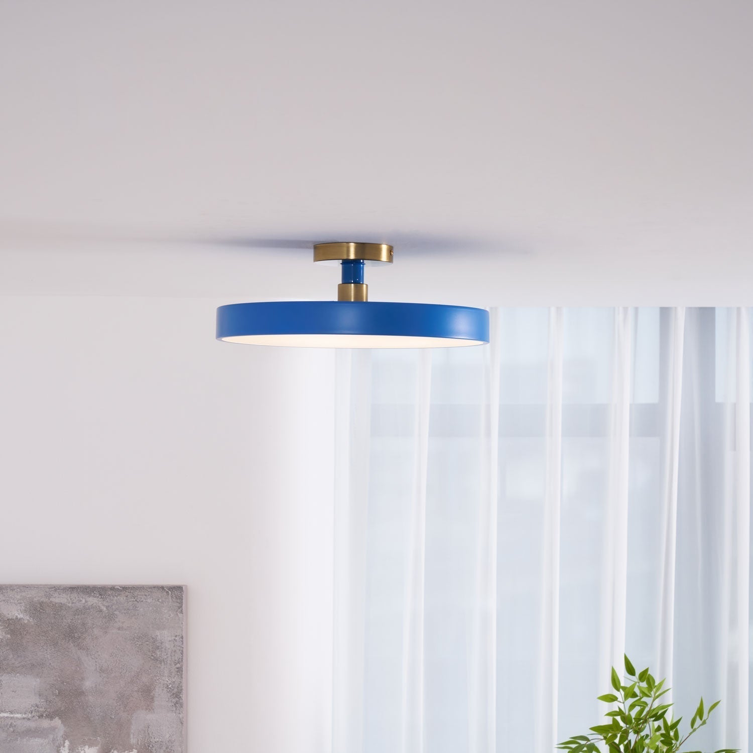 Solara Ceiling Lamp Flush Mount Black and Gold Modern - Neutral Decor
