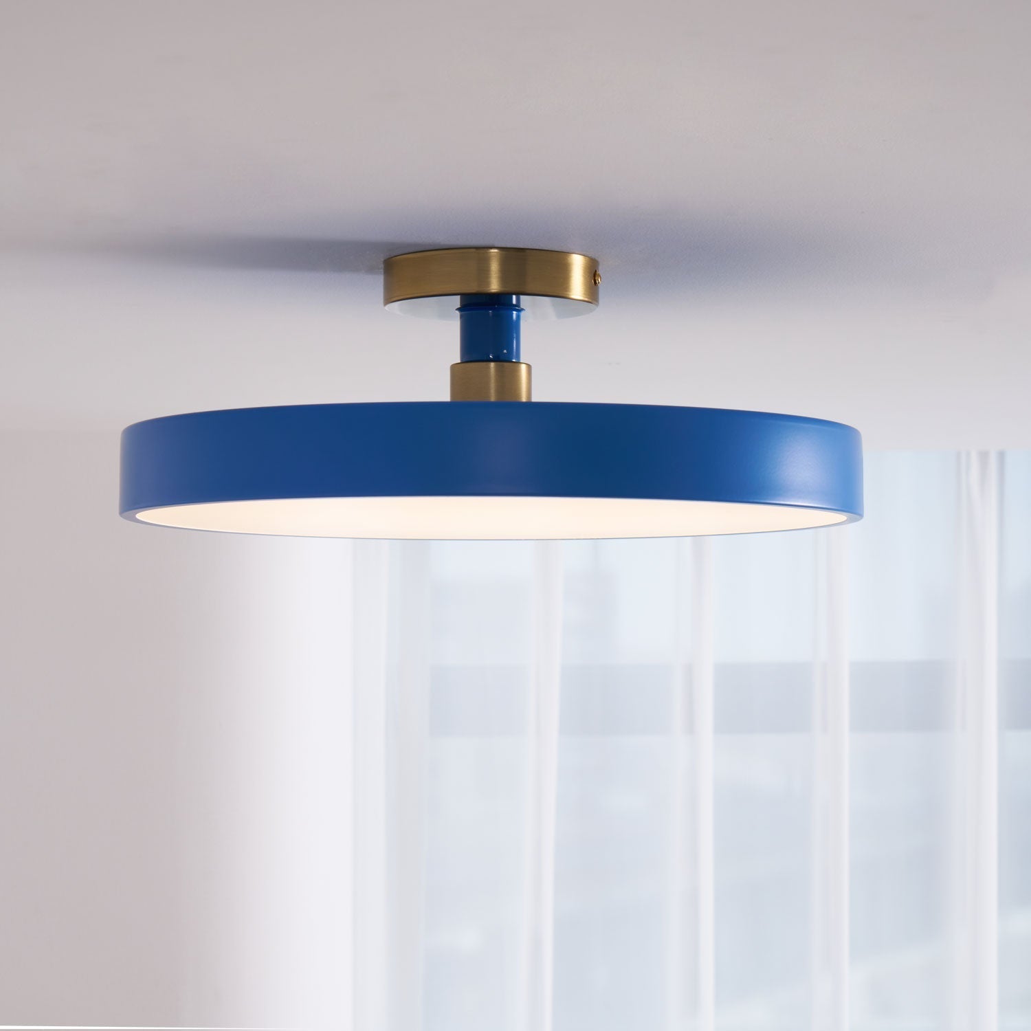 Nalia Ceiling Lamp Flush Mount Black and Gold Modern