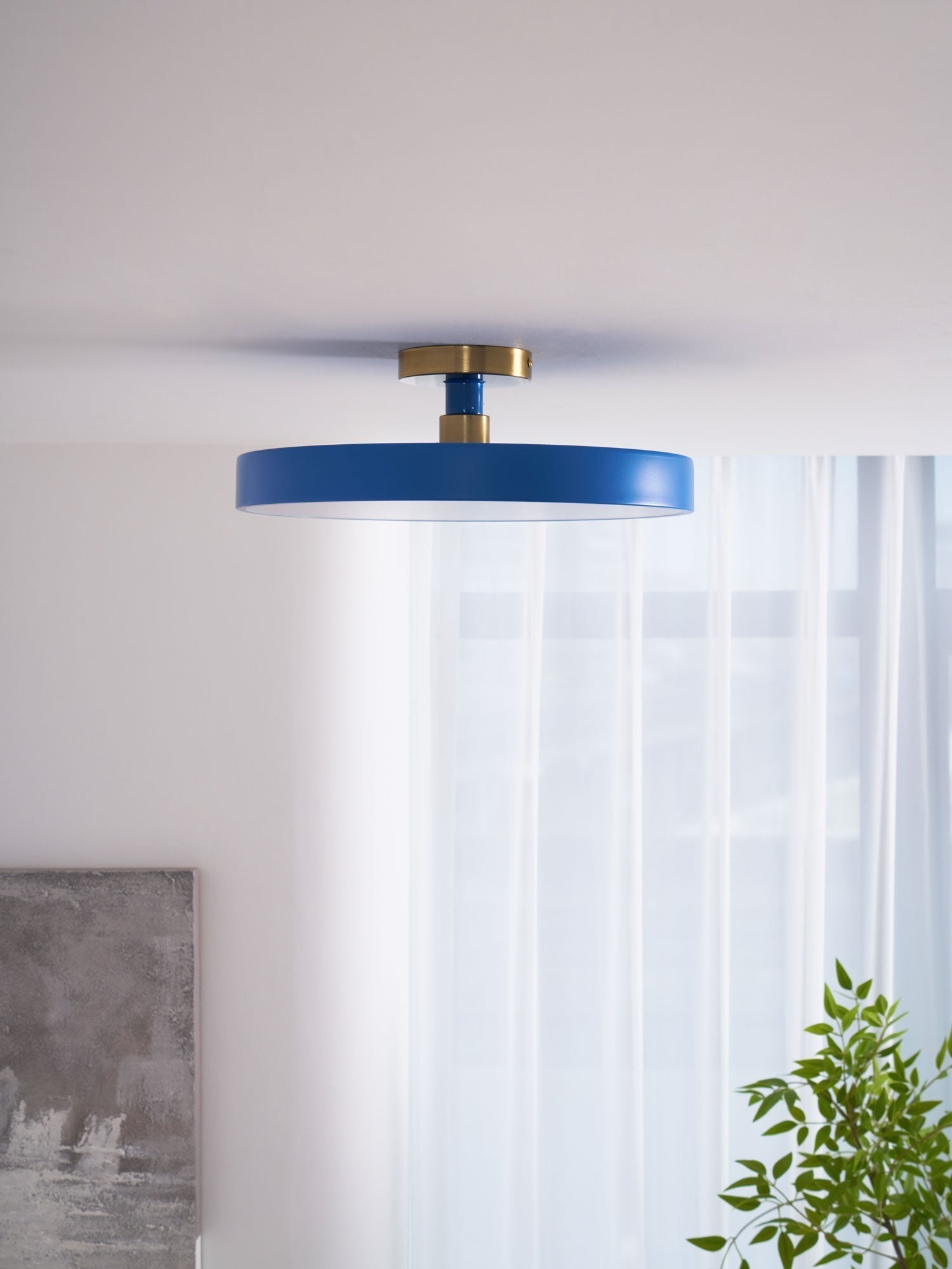 Nalia Ceiling Lamp Flush Mount Black and Gold Modern