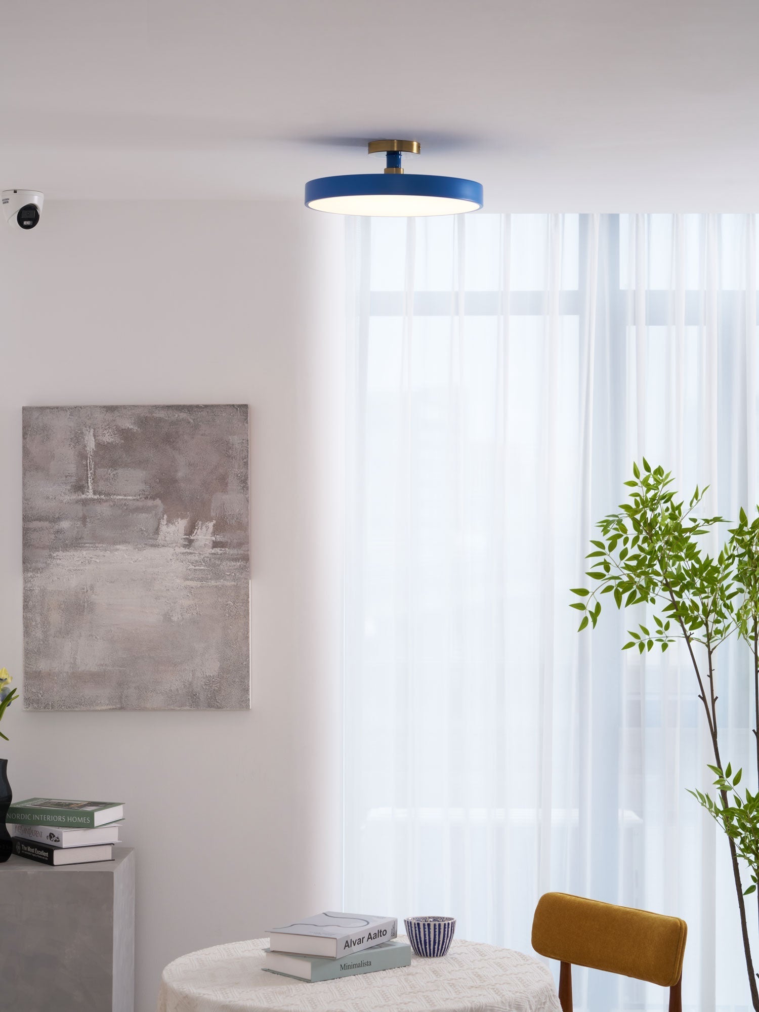 Nalia Ceiling Lamp Flush Mount Black and Gold Modern