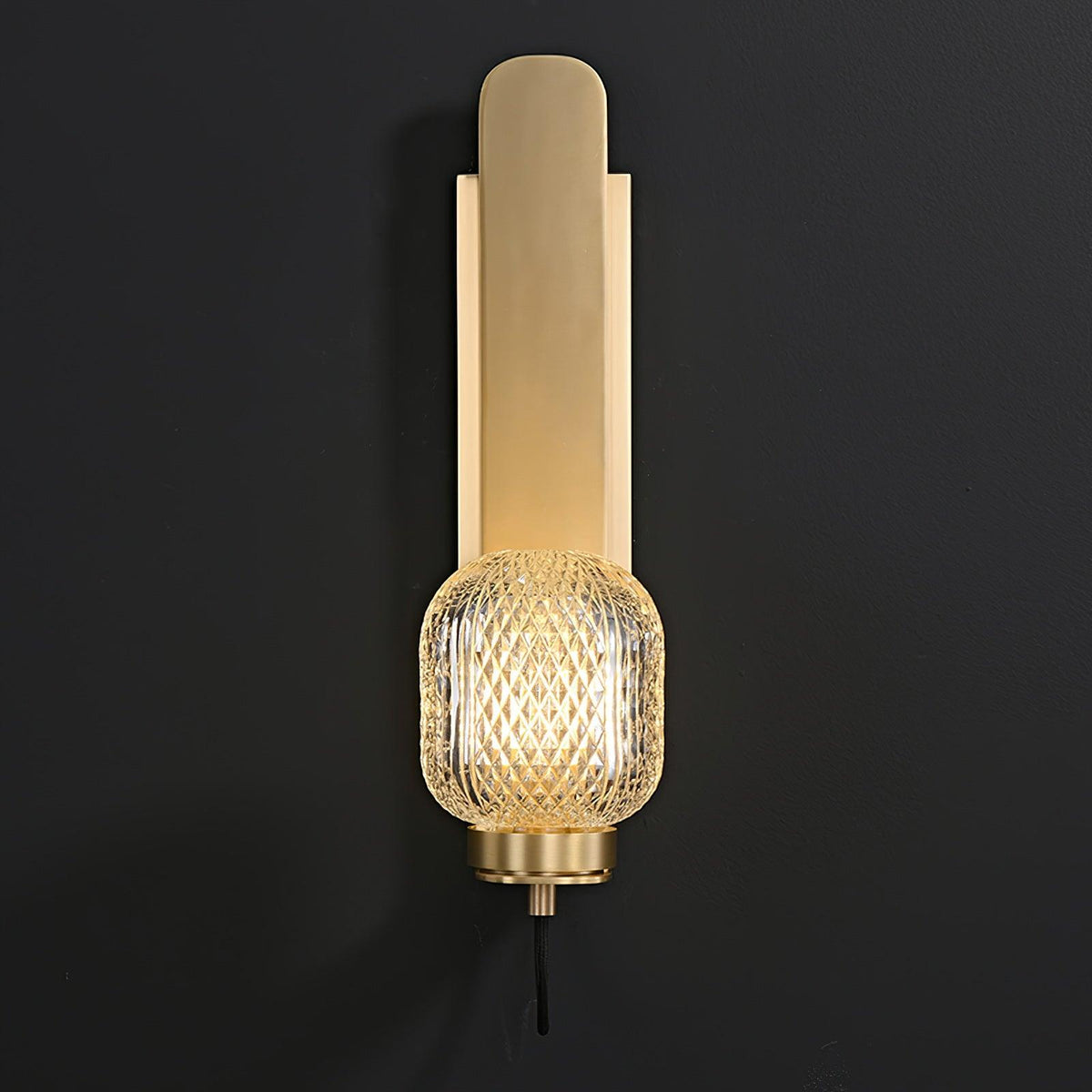 Cresh Premium Nordic Art Brass Glass Wall Light