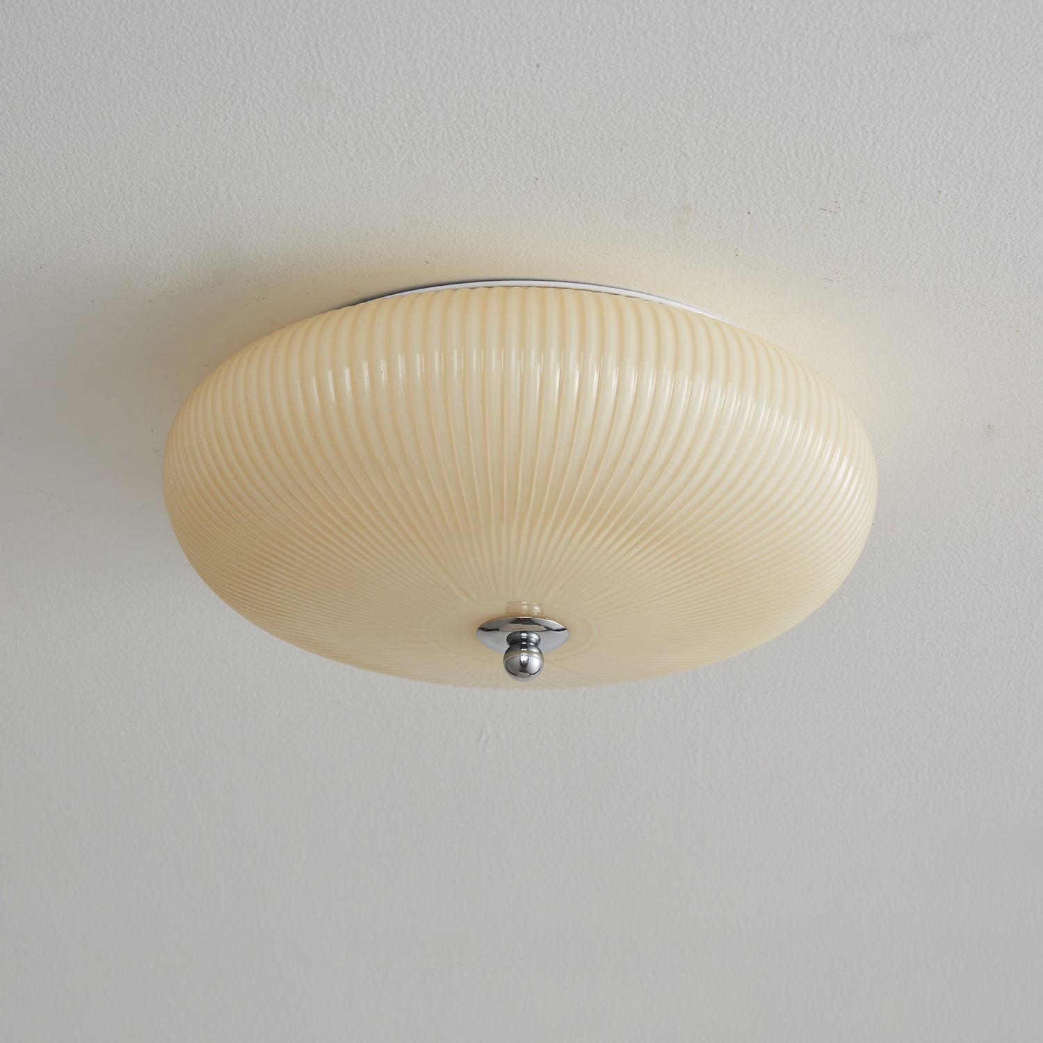Velorena Nordic Art Ivory Ripple Glass Ceiling Light