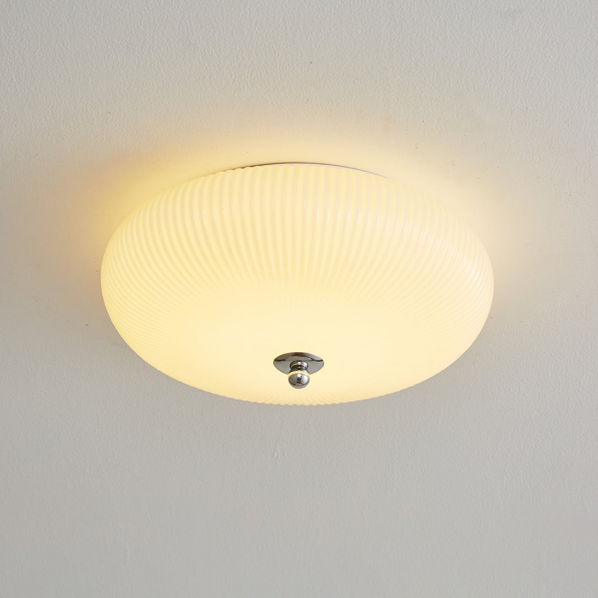Velorena Nordic Art Ivory Ripple Glass Ceiling Light