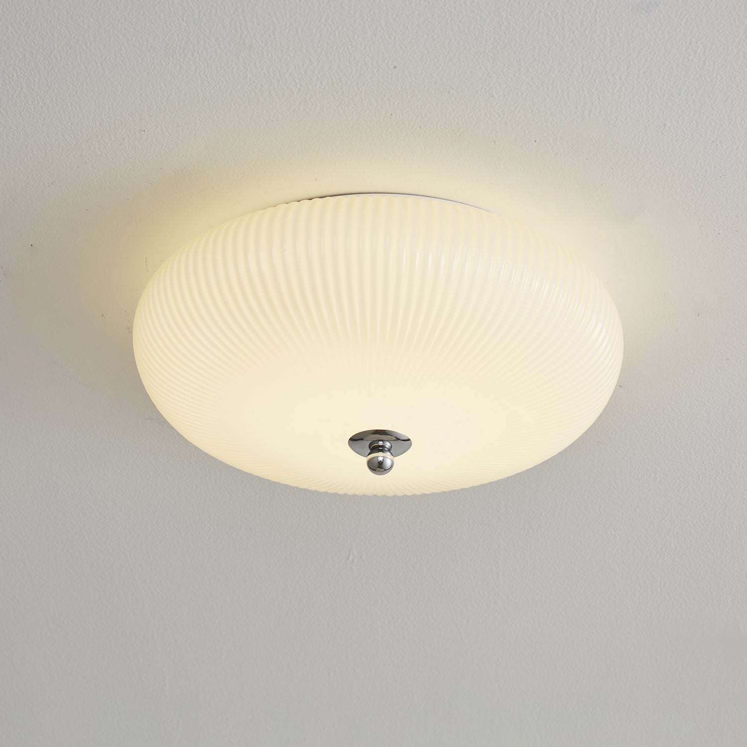 Velorena Nordic Art Ivory Ripple Glass Ceiling Light
