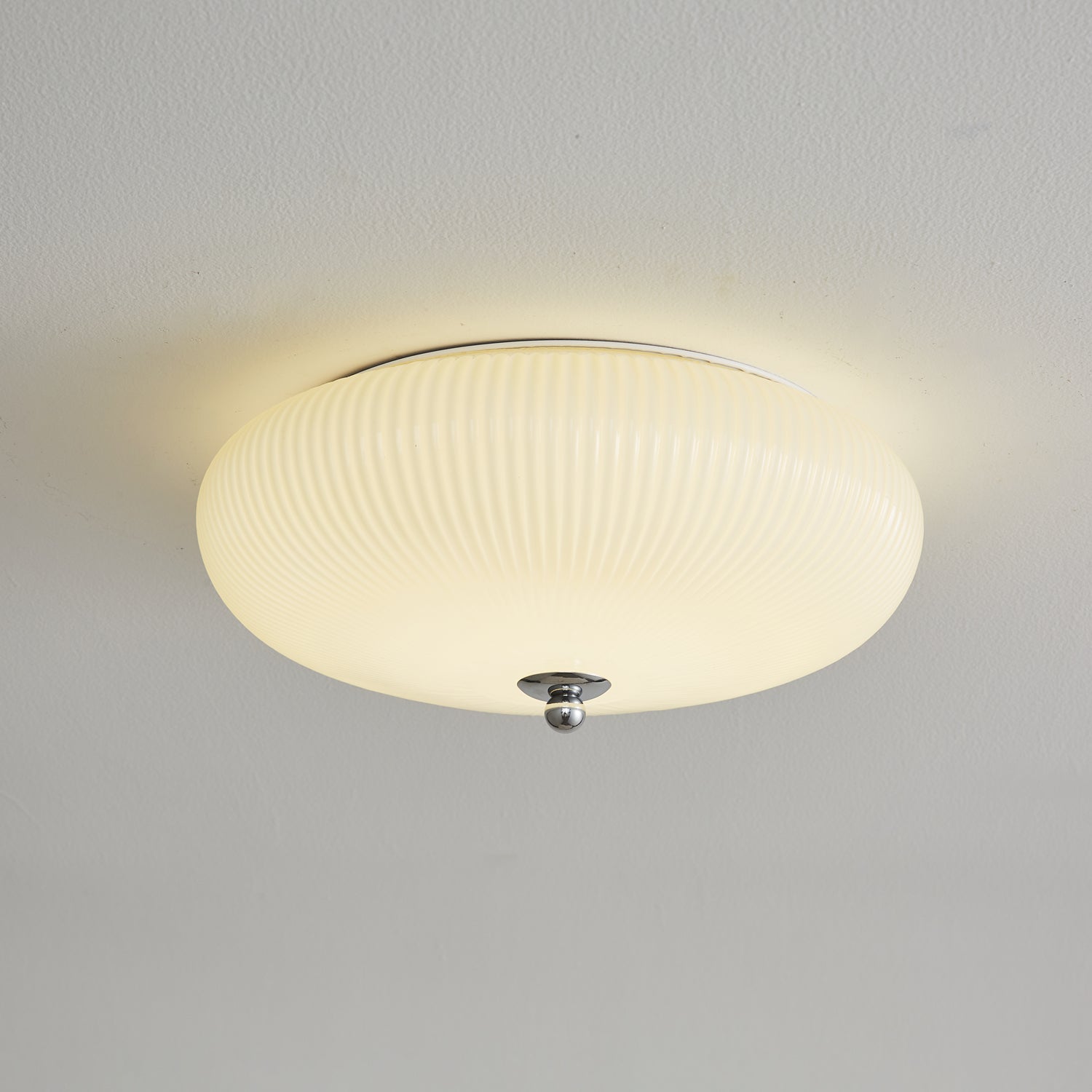 Velorena Nordic Art Ivory Ripple Glass Ceiling Light