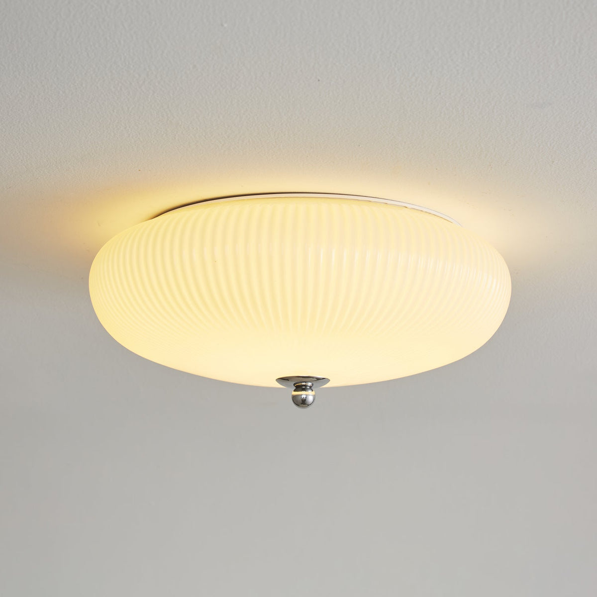 Velorena Nordic Art Ivory Ripple Glass Ceiling Light