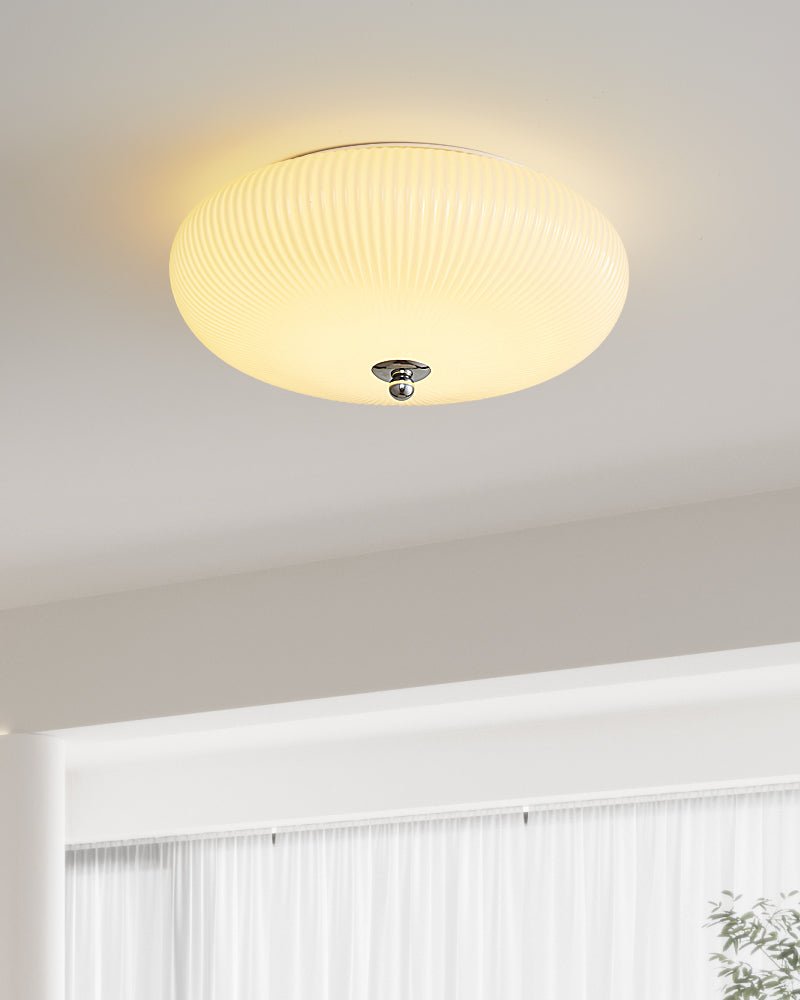 Velorena Nordic Art Ivory Ripple Glass Ceiling Light