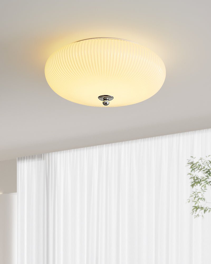 Velorena Nordic Art Ivory Ripple Glass Ceiling Light