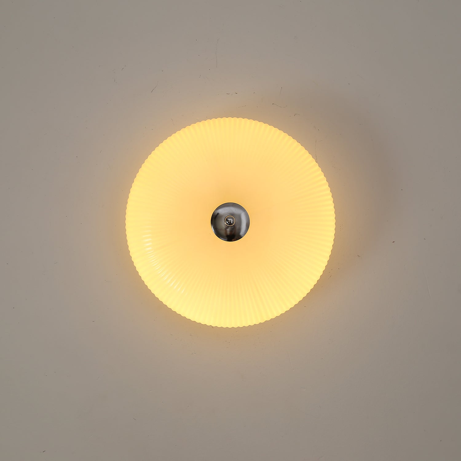Velorena Nordic Art Ivory Ripple Glass Ceiling Light