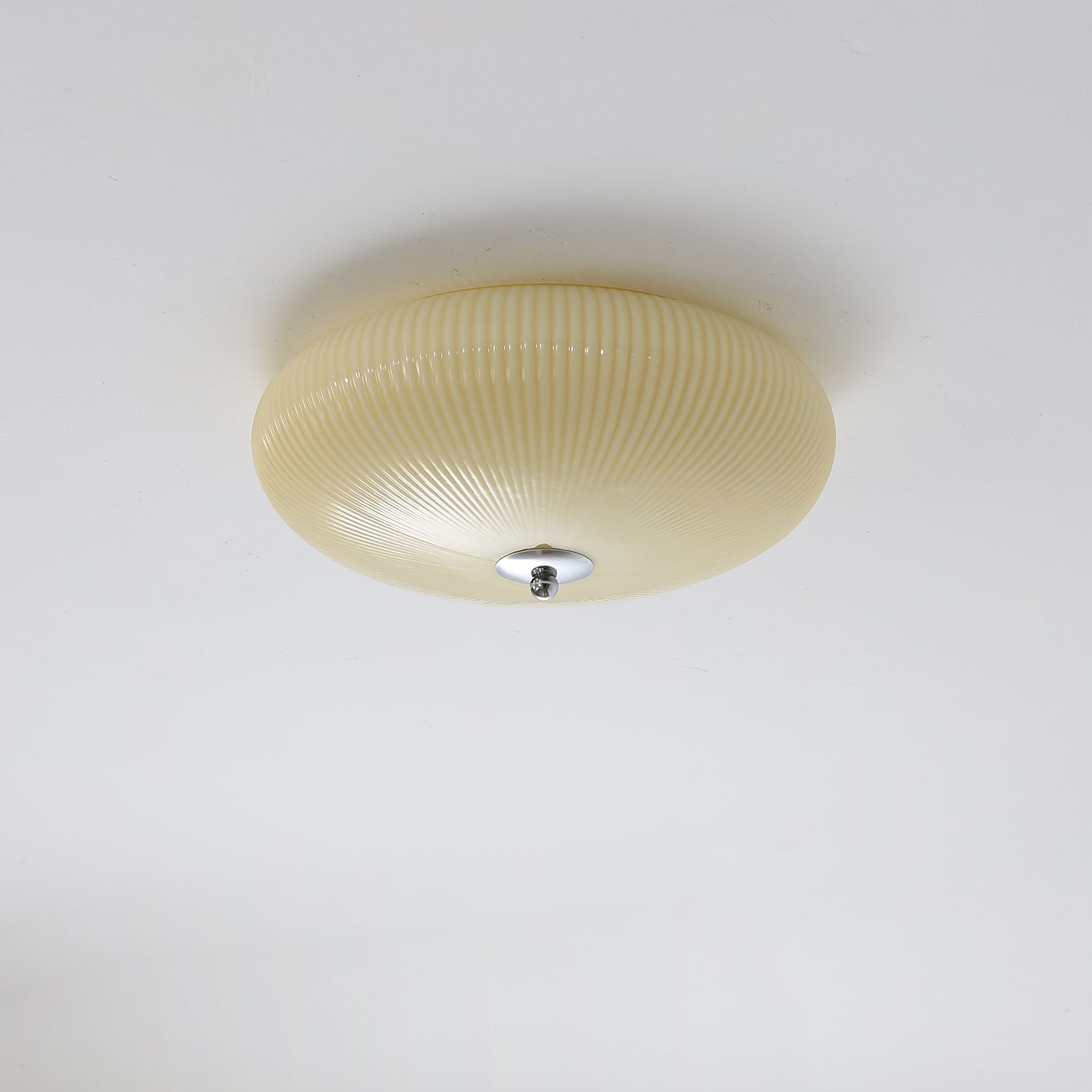 Velorena Nordic Art Ivory Ripple Glass Ceiling Light