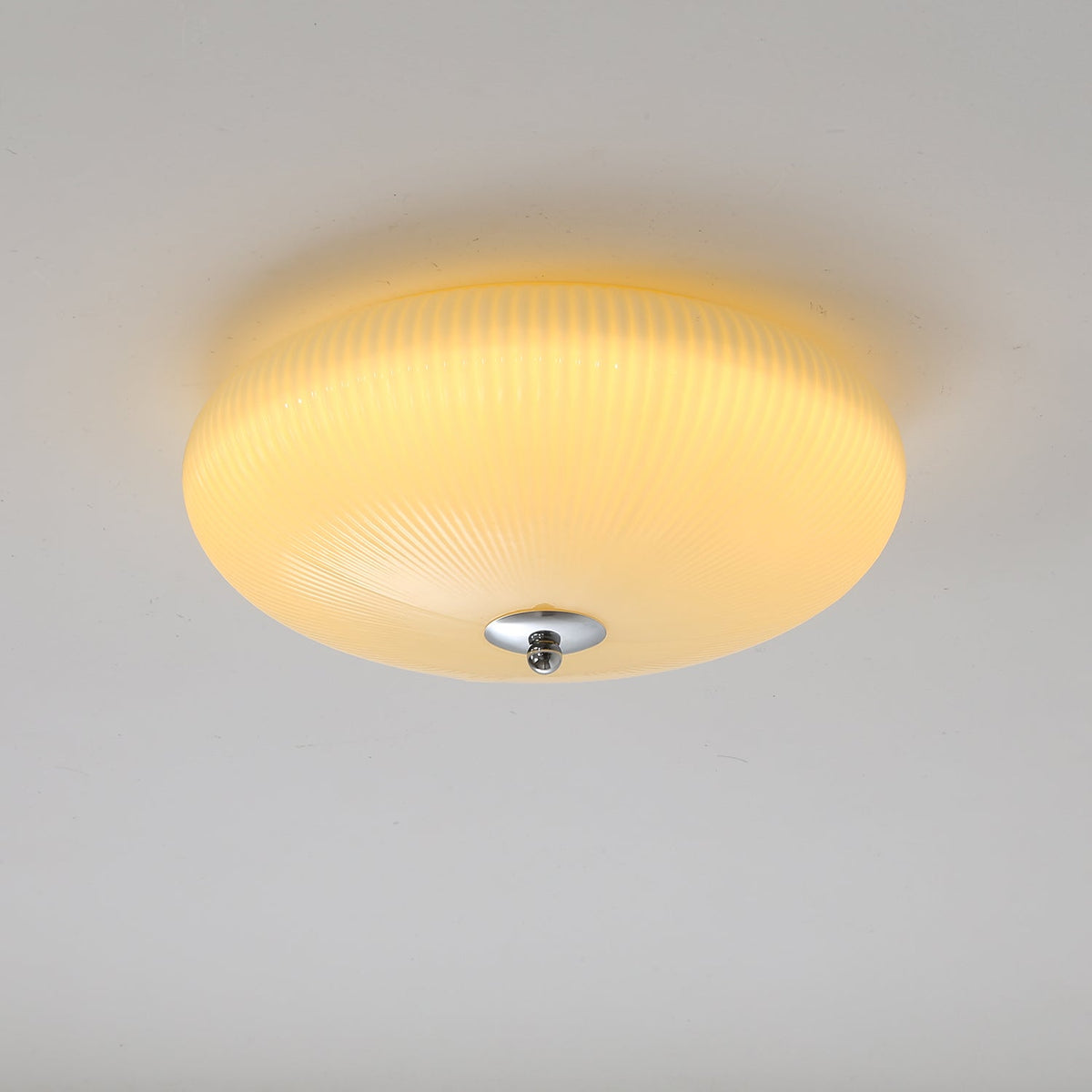 Velorena Nordic Art Ivory Ripple Glass Ceiling Light