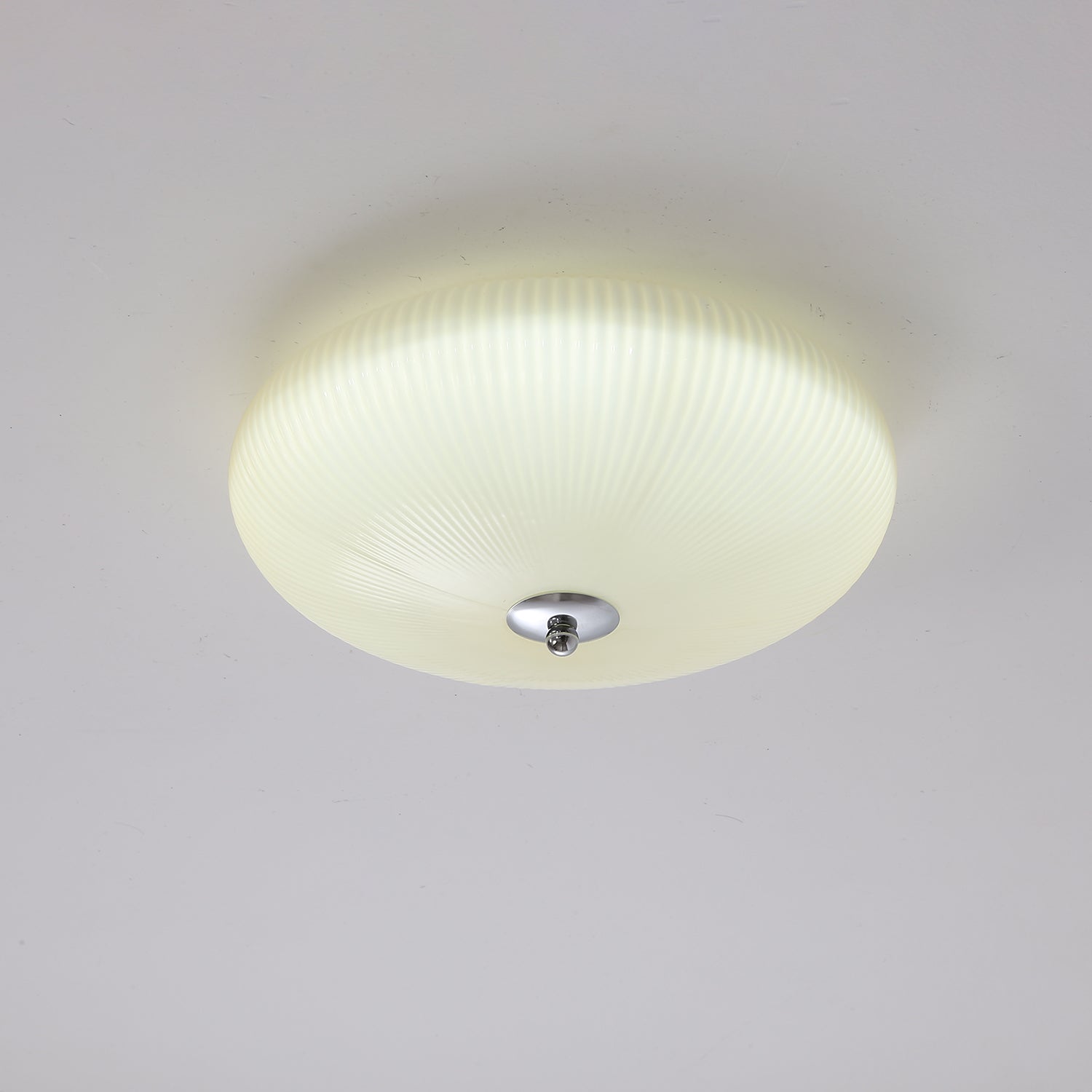 Velorena Nordic Art Ivory Ripple Glass Ceiling Light