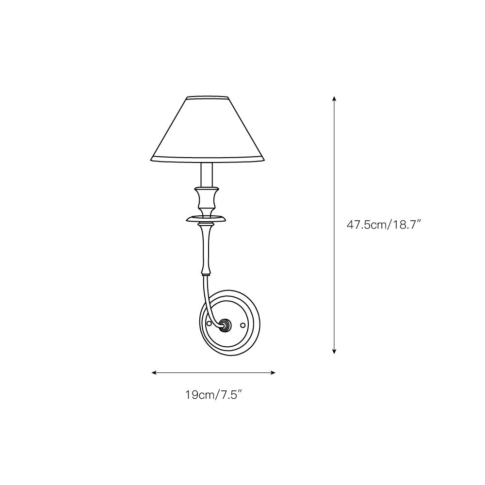 Vedoror Vintage Industrial Brass Fabric Wall Light