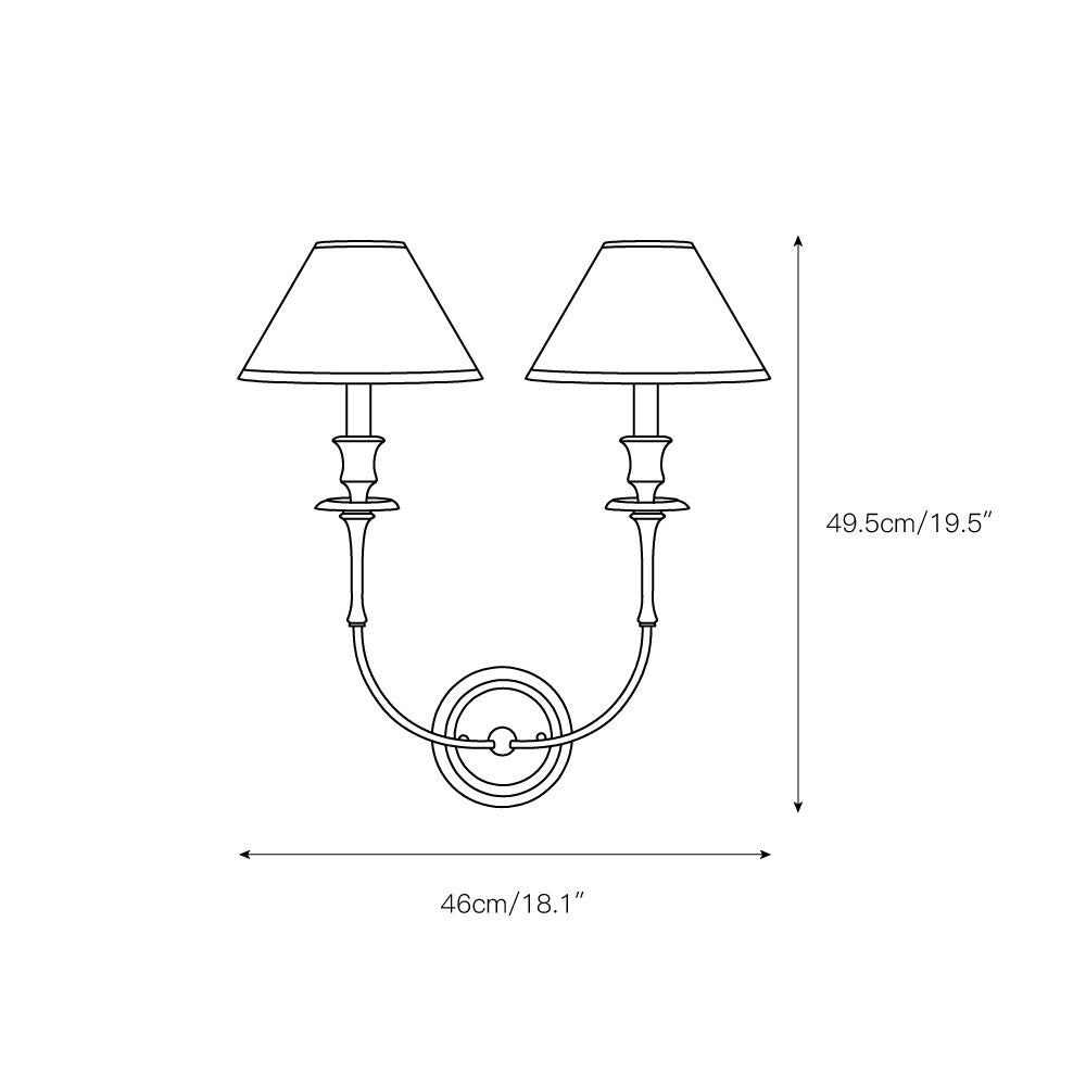 Vedoror Vintage Industrial Brass Fabric Wall Light