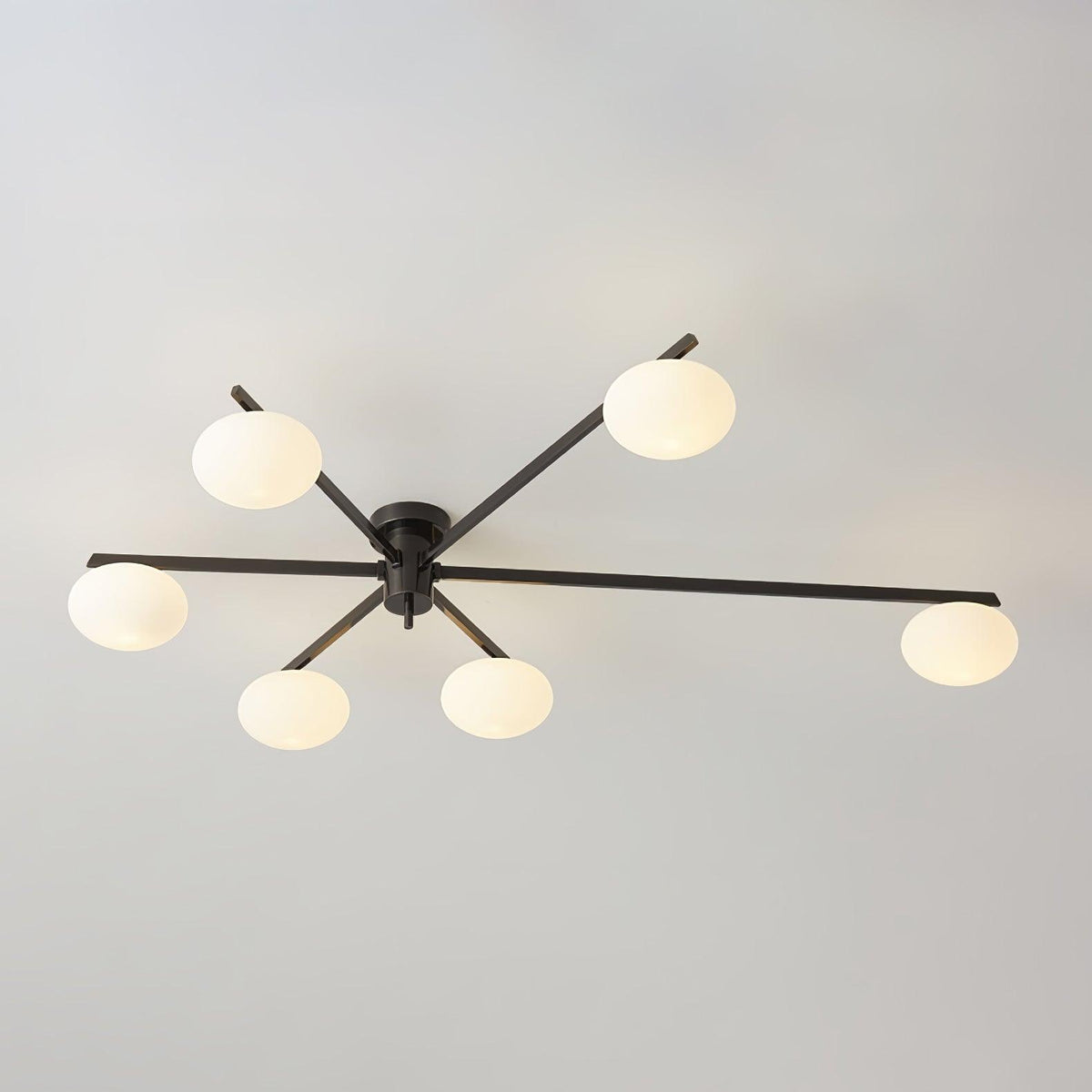 Nolan Modern Glass Black Ceiling Light