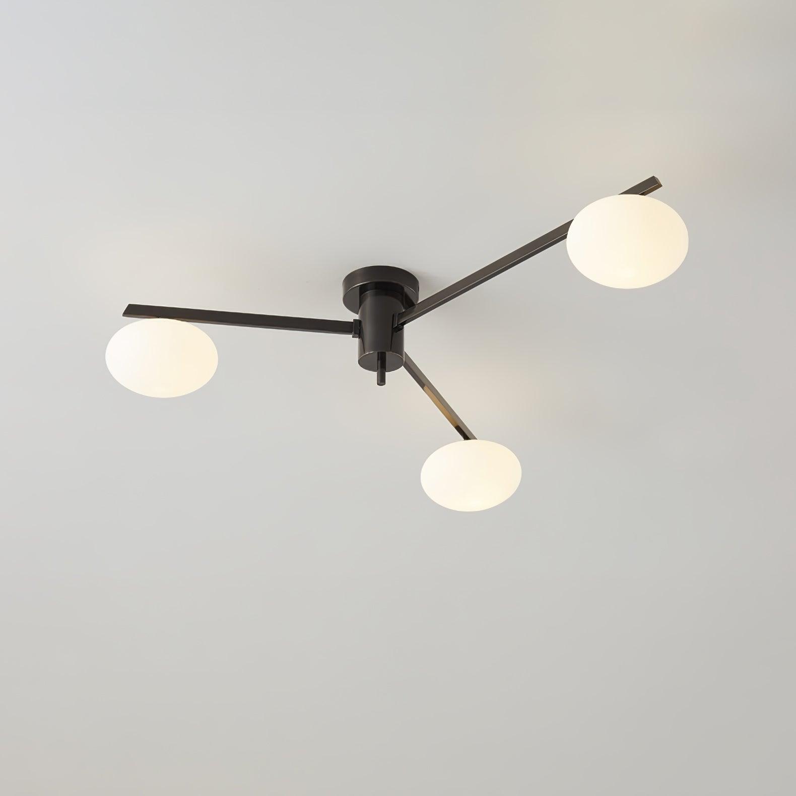 Nolan Modern Glass Black Ceiling Light