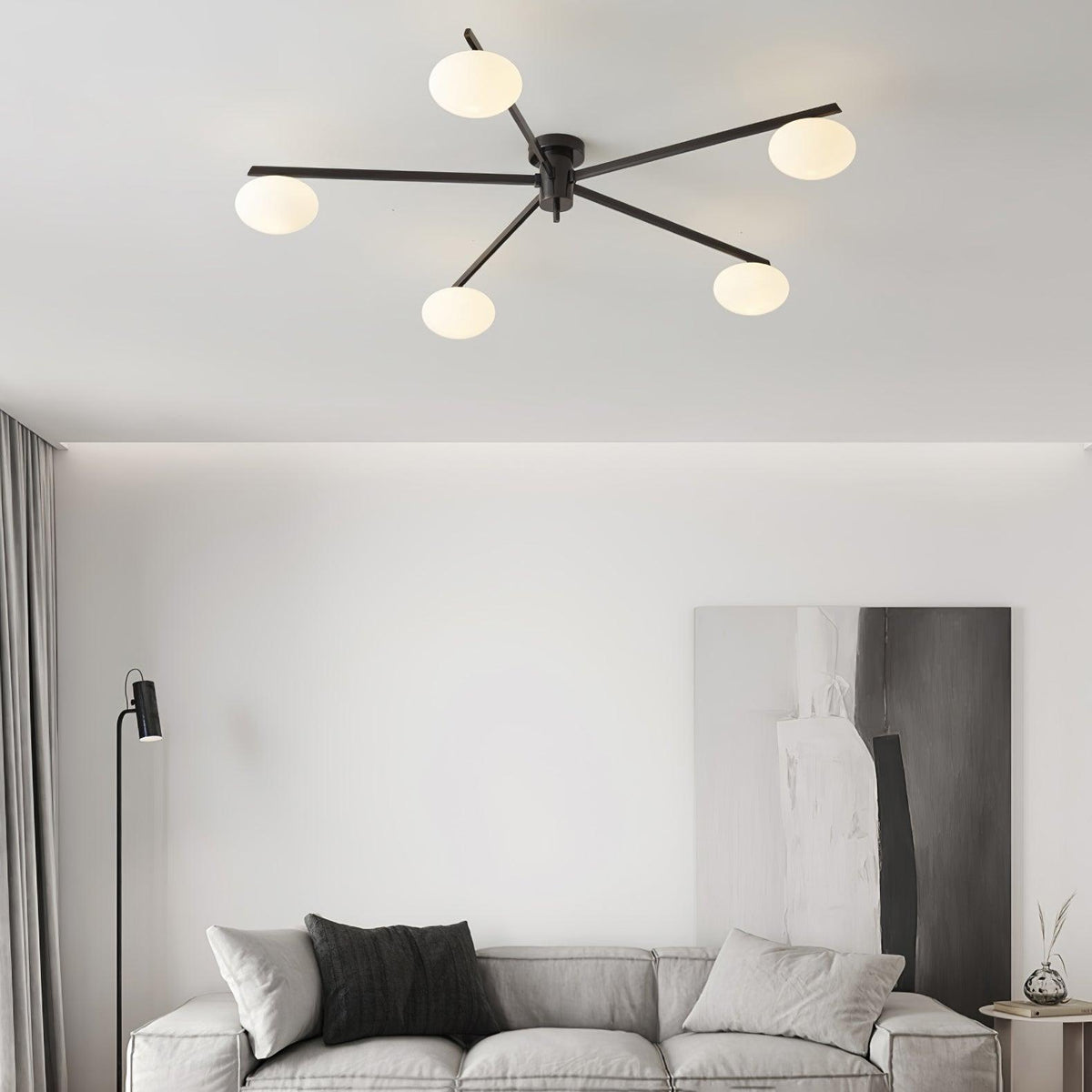Nolan Modern Glass Black Ceiling Light
