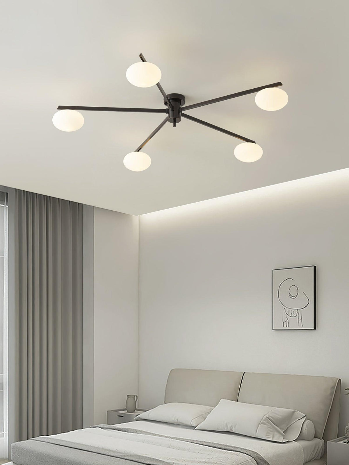 Lioraliella Ceiling Lamp Black White Glass