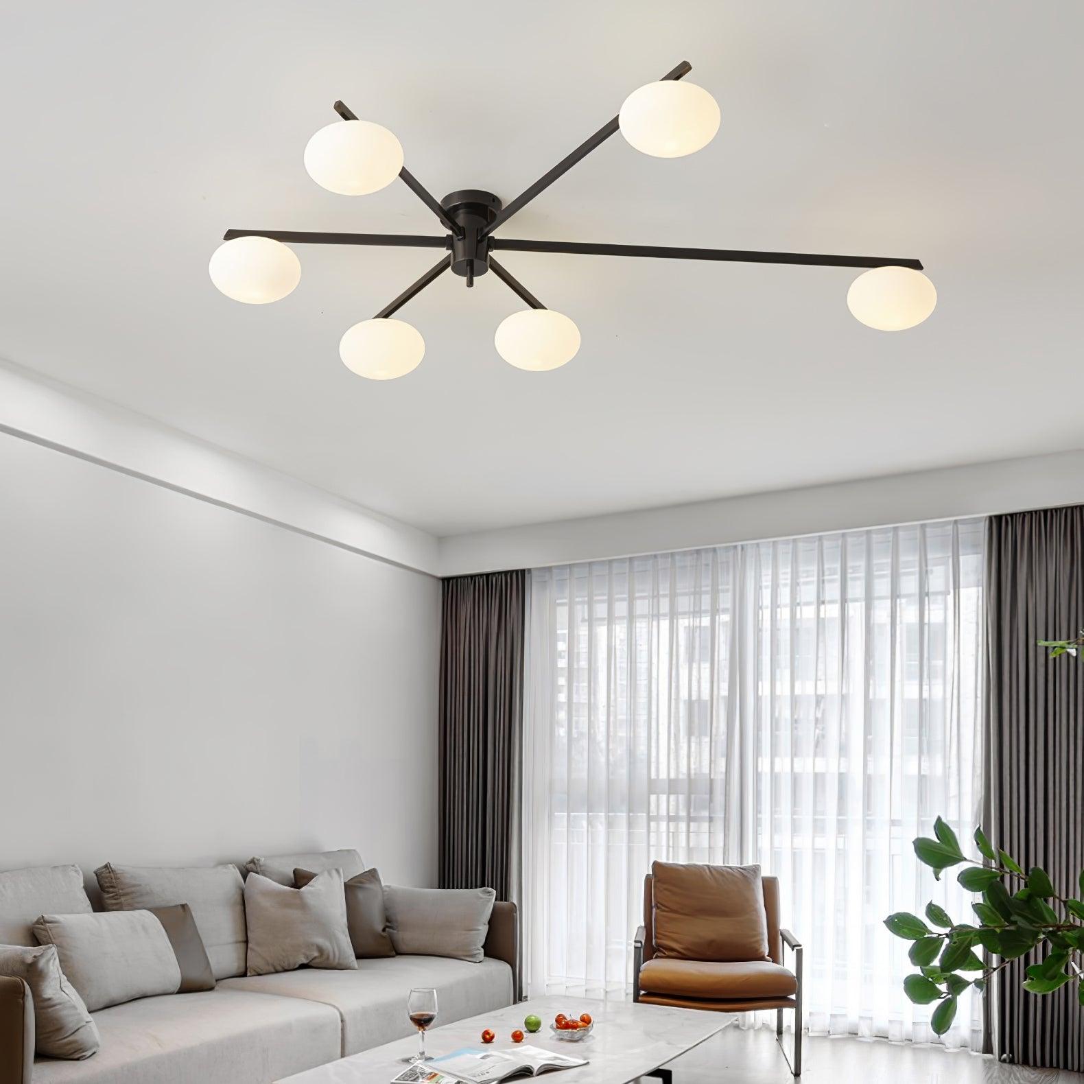 Nolan Modern Glass Black Ceiling Light