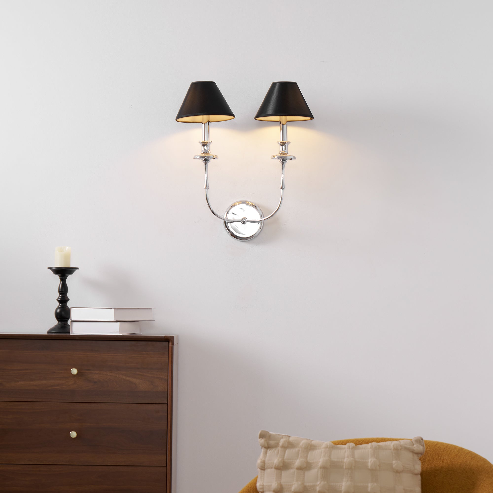 Vedoror Vintage Industrial Brass Fabric Wall Light