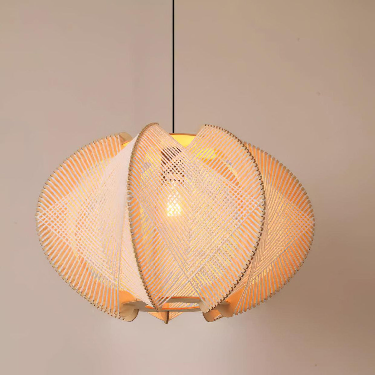 Atel Wood & Hemp Rope Pendant Light