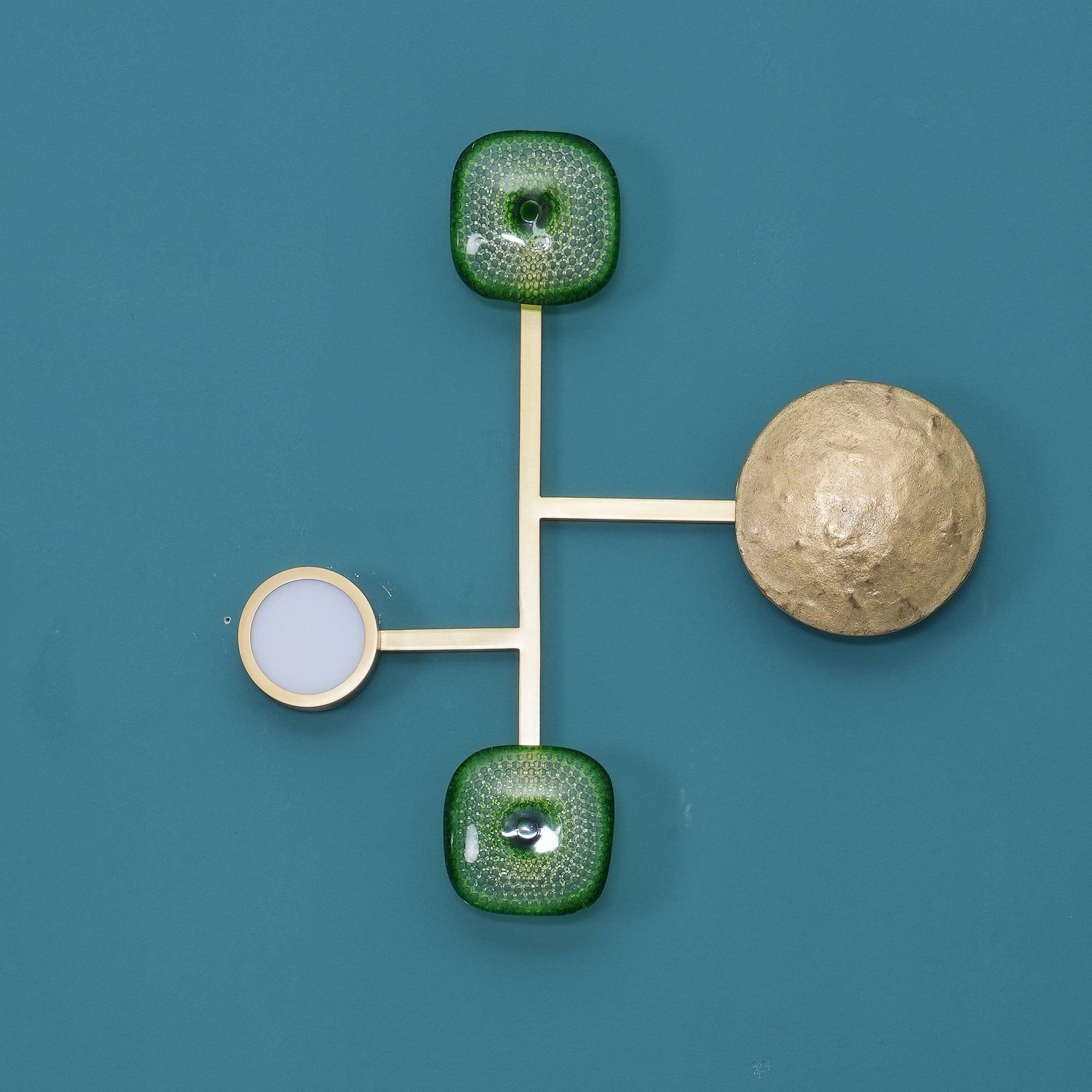 Elynis Brass & Glass Modern Wall Lamp