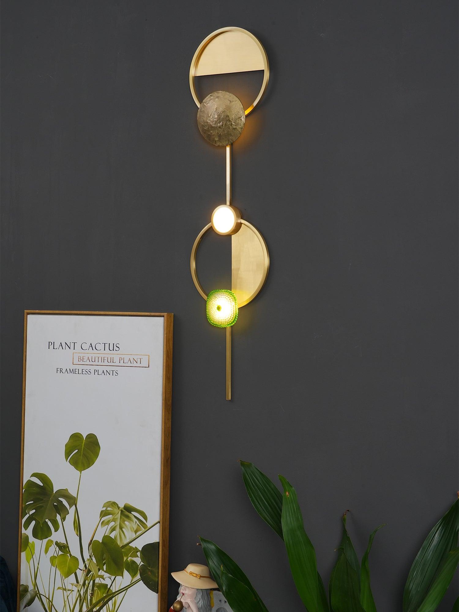 Elynis Brass & Glass Modern Wall Lamp