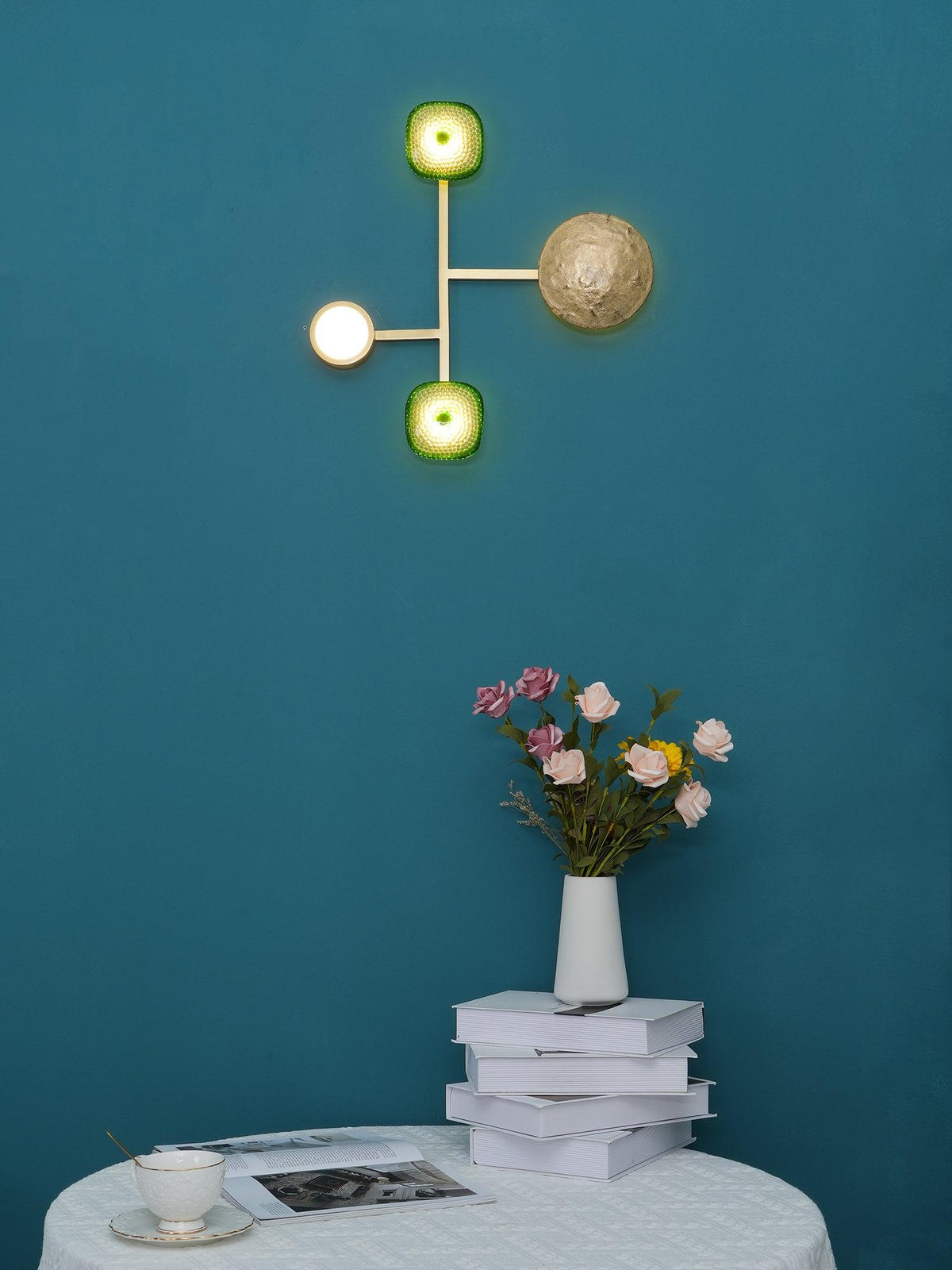 Elynis Brass & Glass Modern Wall Lamp