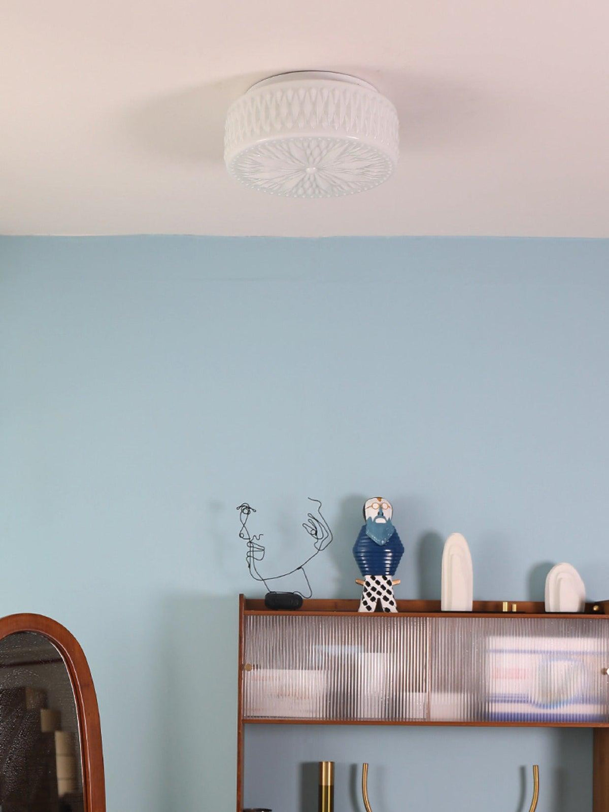 Lioriira Ceiling Lamp Glass Shade and Acrylic Modern Mooncake