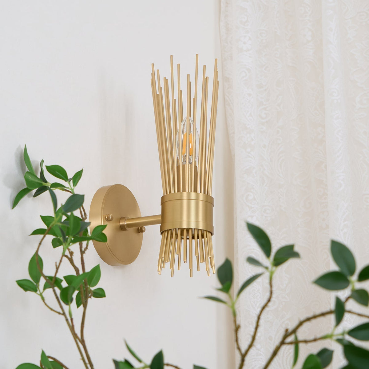 Thresher Postmodern Luxury Candle Brass Wall Light
