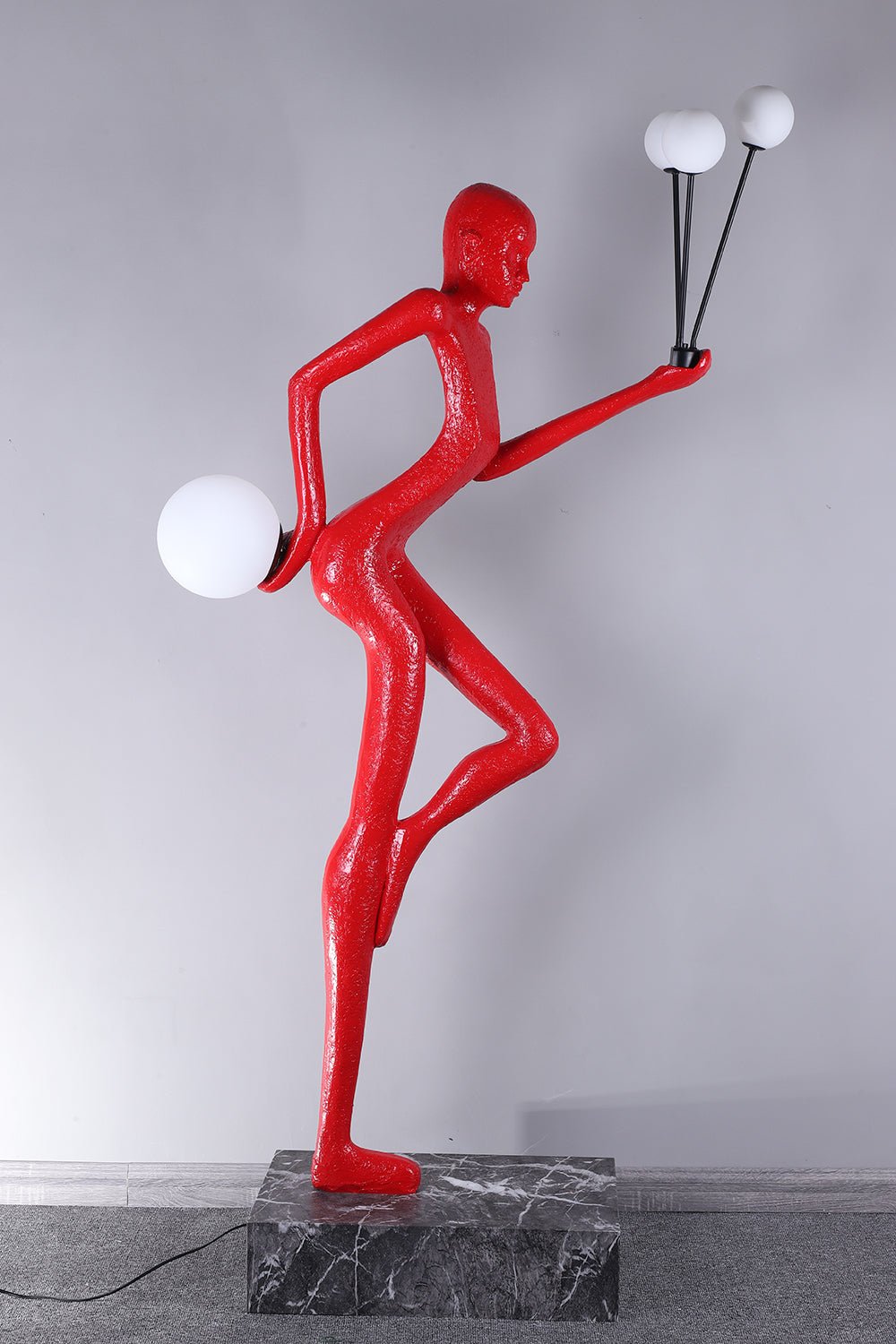 Jovian Juggler Black Sculptural Floor Lamp