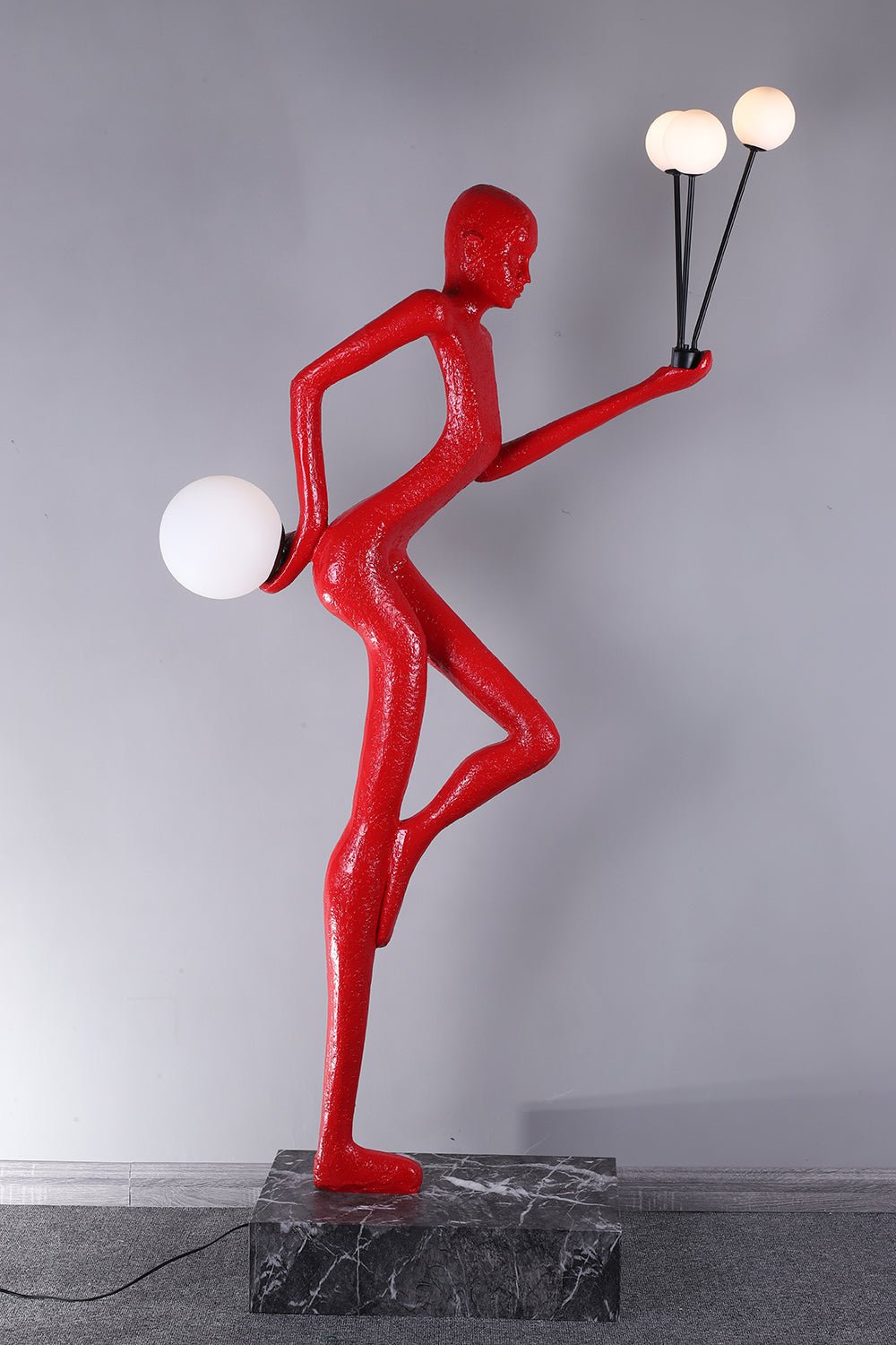 Jovian Juggler Black Sculptural Floor Lamp