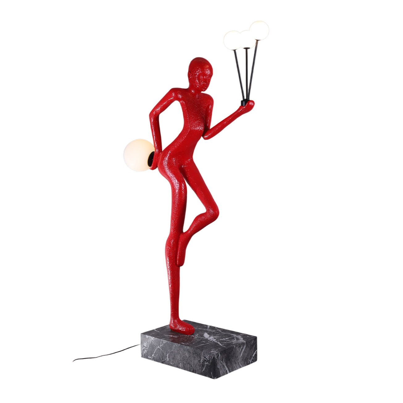 Jovian Juggler Black Sculptural Floor Lamp