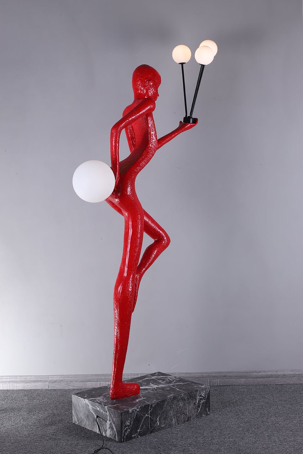 Jovian Juggler Black Sculptural Floor Lamp