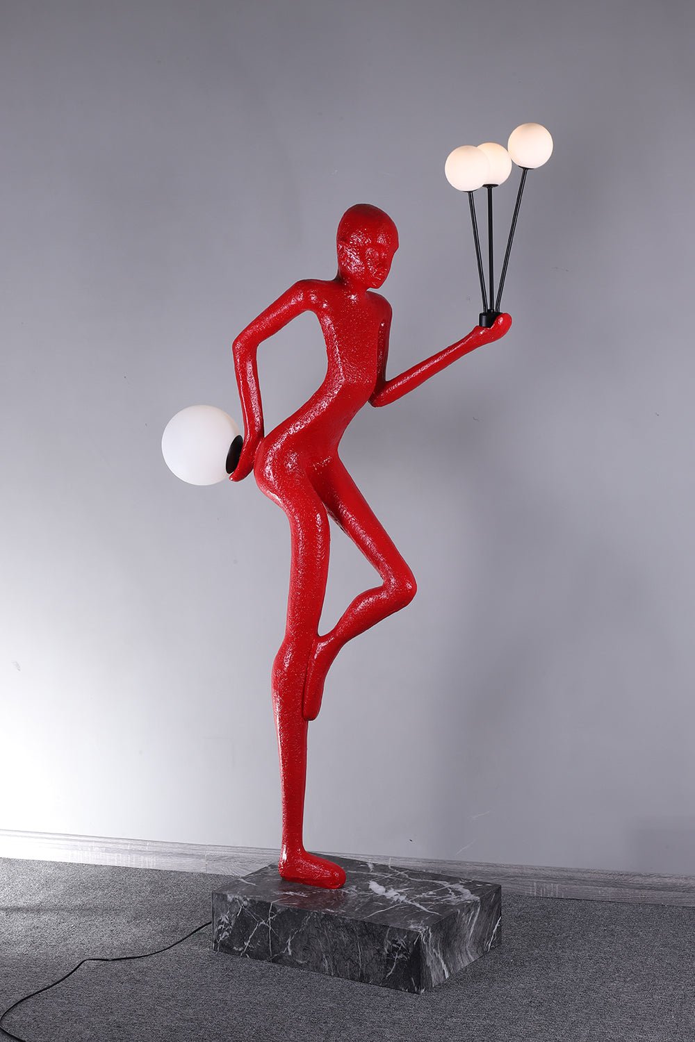 Jovian Juggler Black Sculptural Floor Lamp