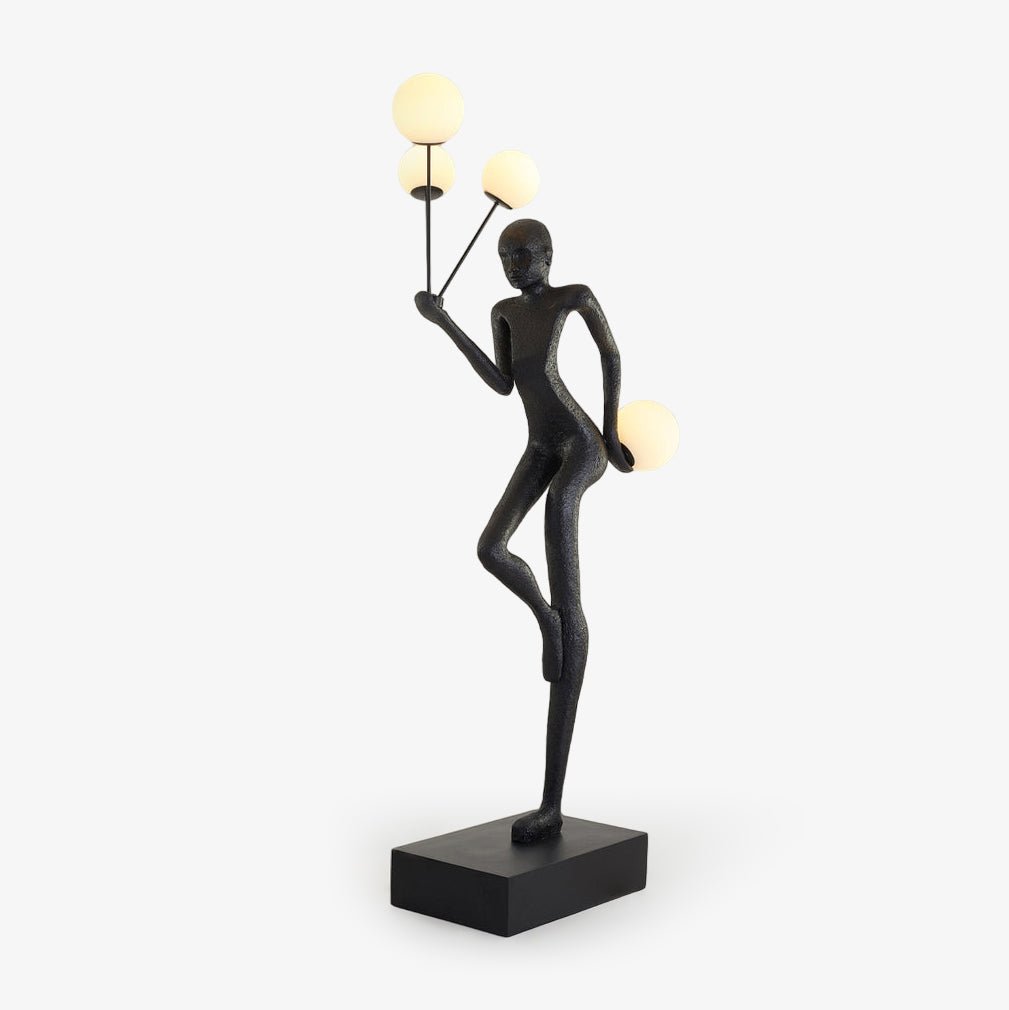 Jovian Juggler Black Sculptural Floor Lamp