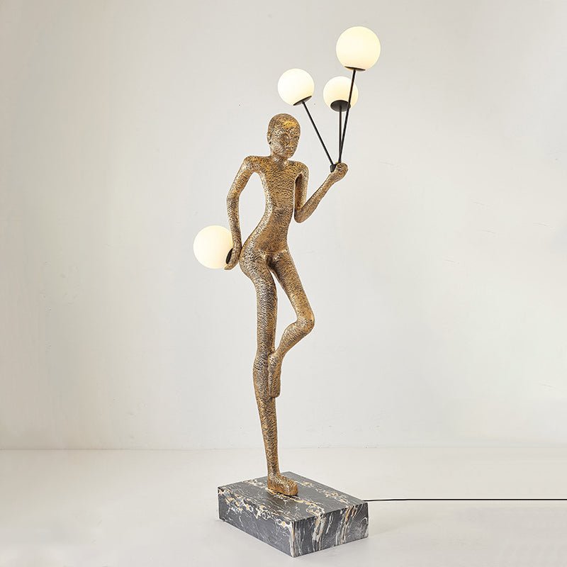 Jovian Juggler Black Sculptural Floor Lamp