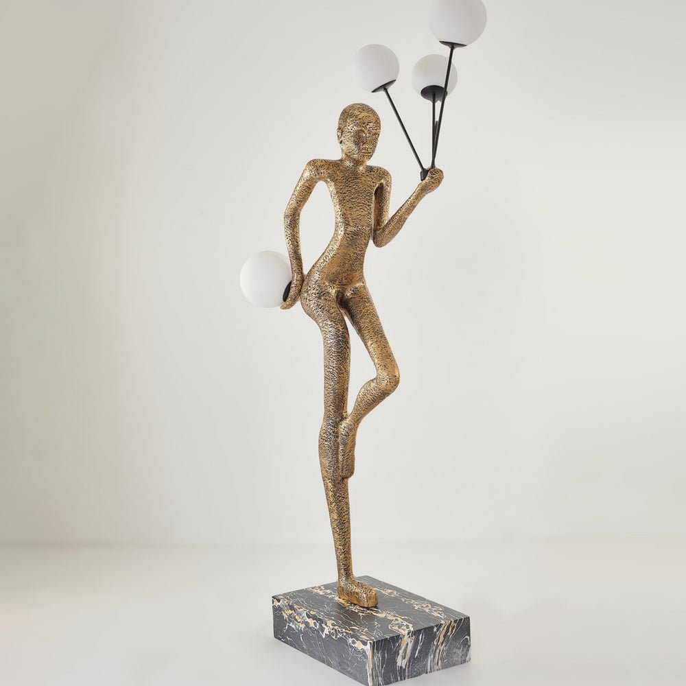 Jovian Juggler Black Sculptural Floor Lamp