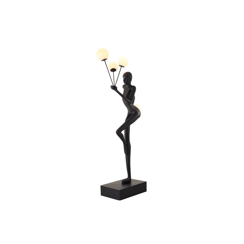 Jovian Juggler Black Sculptural Floor Lamp