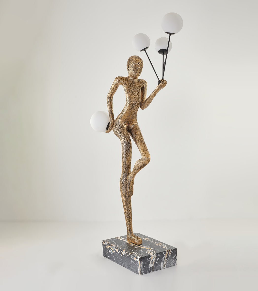 Jovian Juggler Black Sculptural Floor Lamp