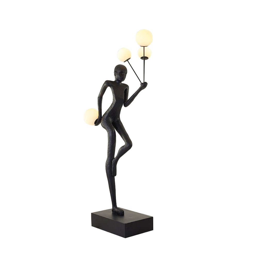 Jovian Juggler Black Sculptural Floor Lamp