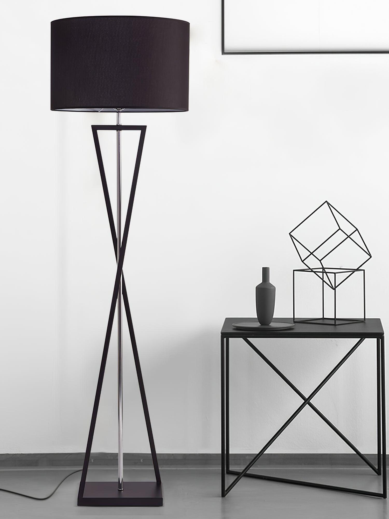 Xeno Black Fabric Modern Floor Lamp